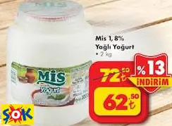 MİS %1,8 YAĞLI YOĞURT 2 KG